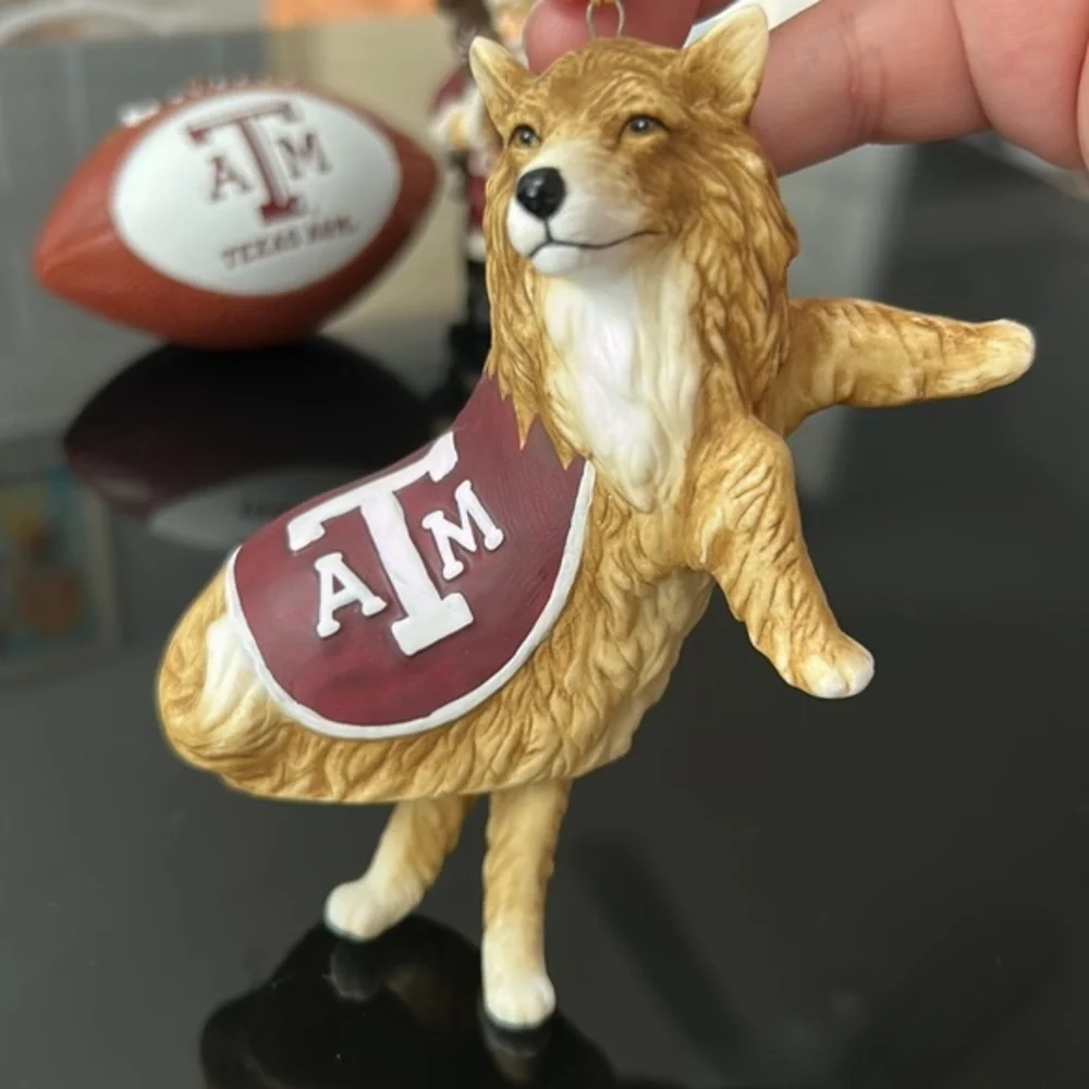 Texas A&M Aggies Christmas Ornament Lot Football Santa Reveille Collie 2001